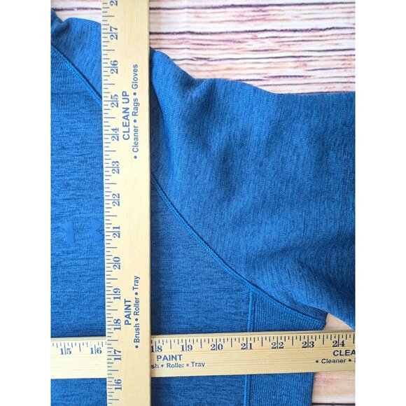 Under Armour Blue ColdGear Quarter-Zip Sweatshirt Large Loose Fit Pullover - Picture 6 of 6